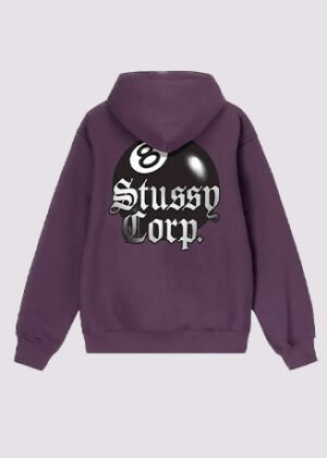 Stussy 8 Ball Corp Hoodie Purple