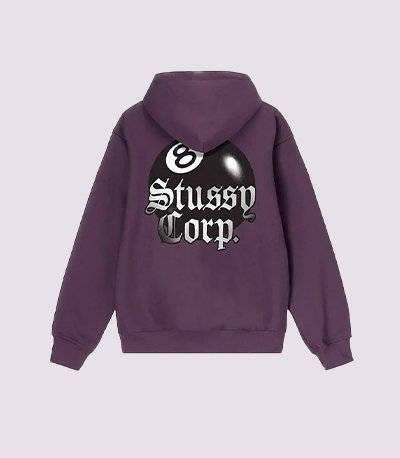 Stussy 8 Ball Corp Hoodie Purple