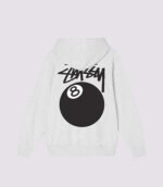 Stussy 8 Ball Hoodie Ash Heather Back