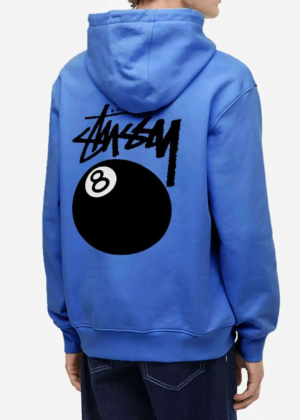 Stussy 8 Ball Hoodie Blue Back