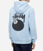 Stussy 8 Ball Hoodie Light Blue Back