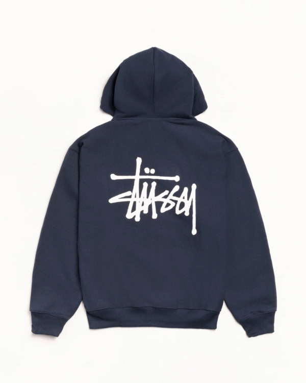 Stussy Basic Hoodie Navy Back