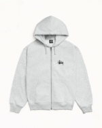 Stussy Basic Zip-Up Hoodie Ash Heather