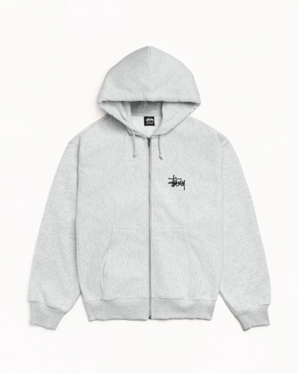 Stussy Basic Zip-Up Hoodie Ash Heather