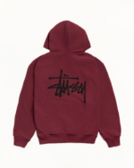 Stussy Basic Zip-Up Hoodie Maroon Back