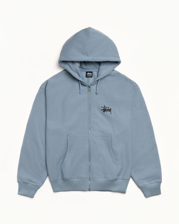 Stussy Basic Zip-Up Hoodie Slate