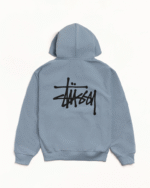 Stussy Basic Zip-Up Hoodie Slate Back