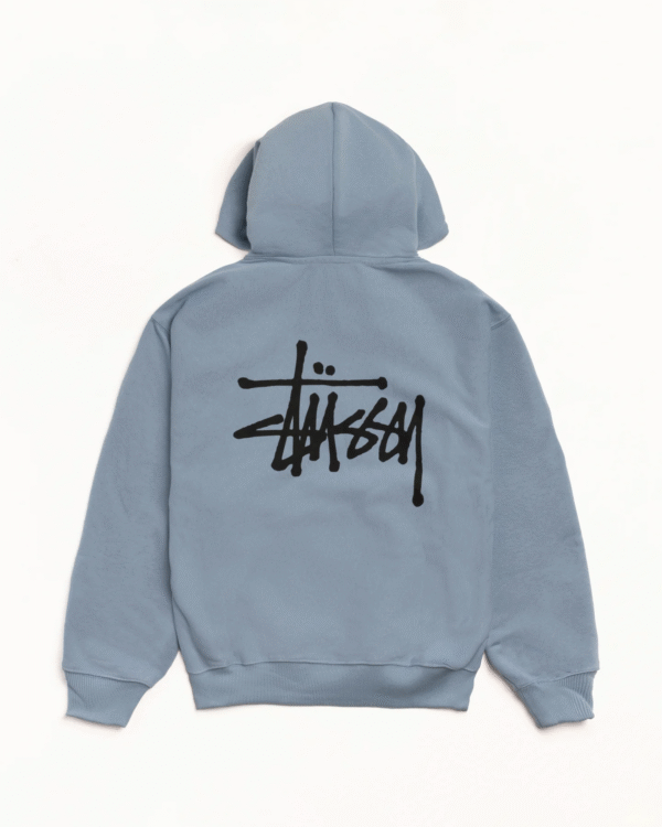 Stussy Basic Zip-Up Hoodie Slate Back