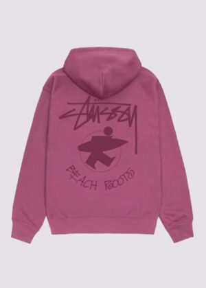 Stussy Beach Roots Zipper Hoodie Berry