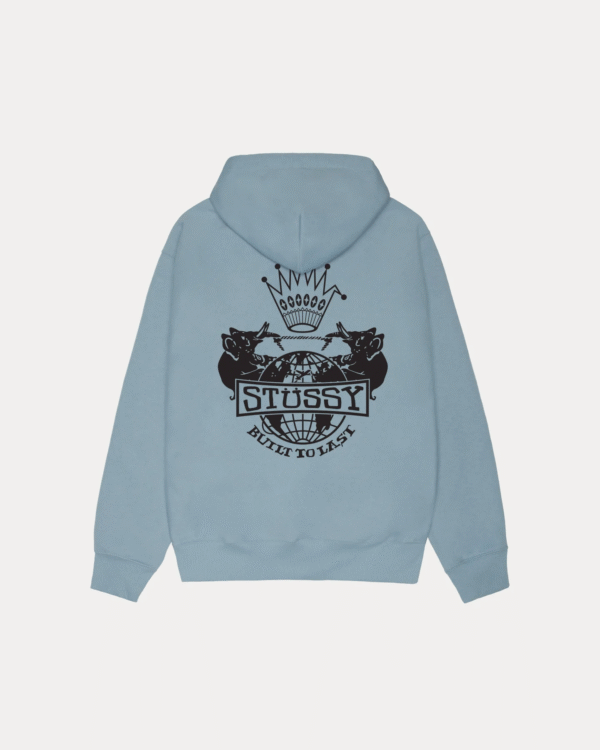 Stussy Built To Last Zip Hoodie Slate Back