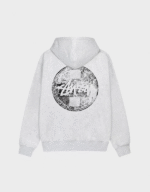Stussy Dot Stamp Hoodie Ash Heather Back