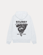 Stussy Dragon Hoodie Ash Heather Back