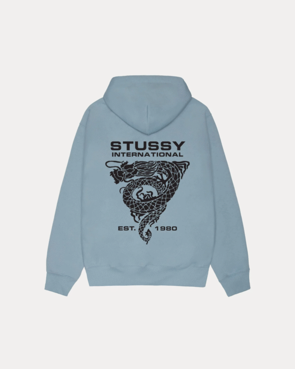 Stussy Dragon Hoodie Slate Back