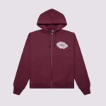 Stussy Mantra Zipper Hoodie Burgundy Front