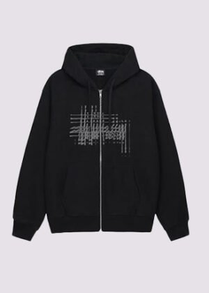 Stussy Refracted Zipper Hoodie Black