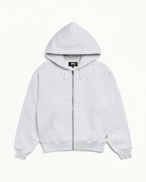 Stussy Relexed Zip-Up Hoodie Ash Heather