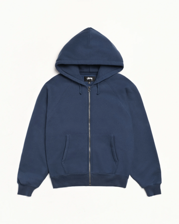 Stussy Relexed Zip-Up Hoodie Navy