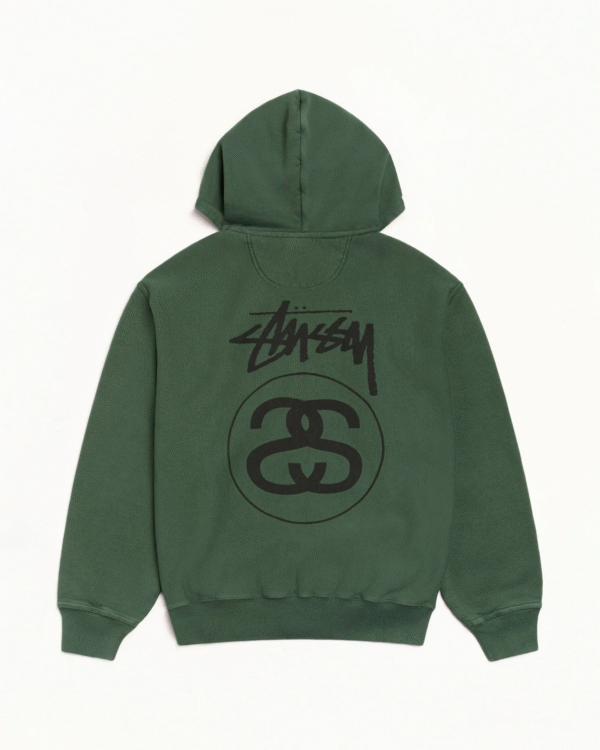 Stussy Stock Link Pigment Hoodie Green Back