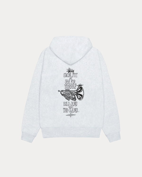 Stussy Swim Out Zip Hoodie Ash Heather Back