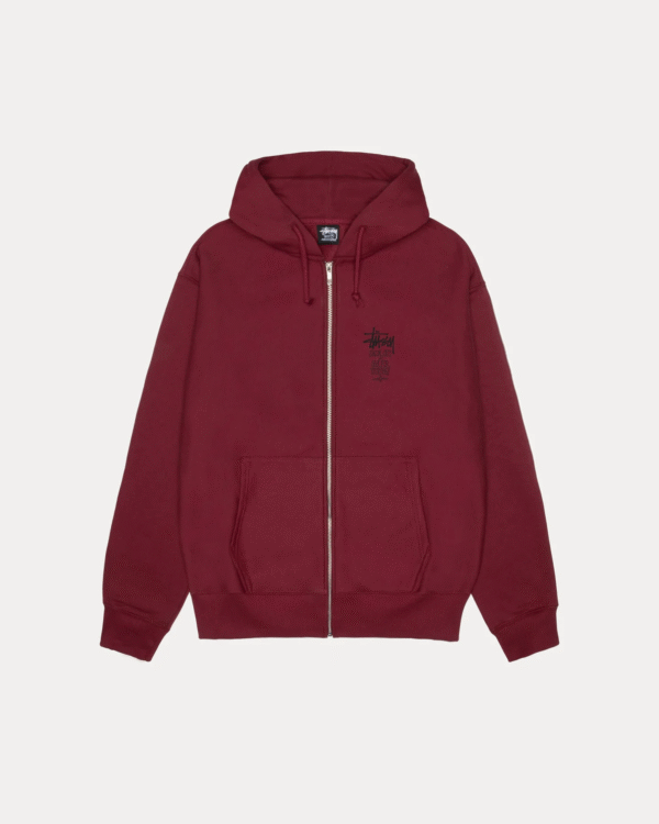 Stussy Swim Out Zip Hoodie Wine