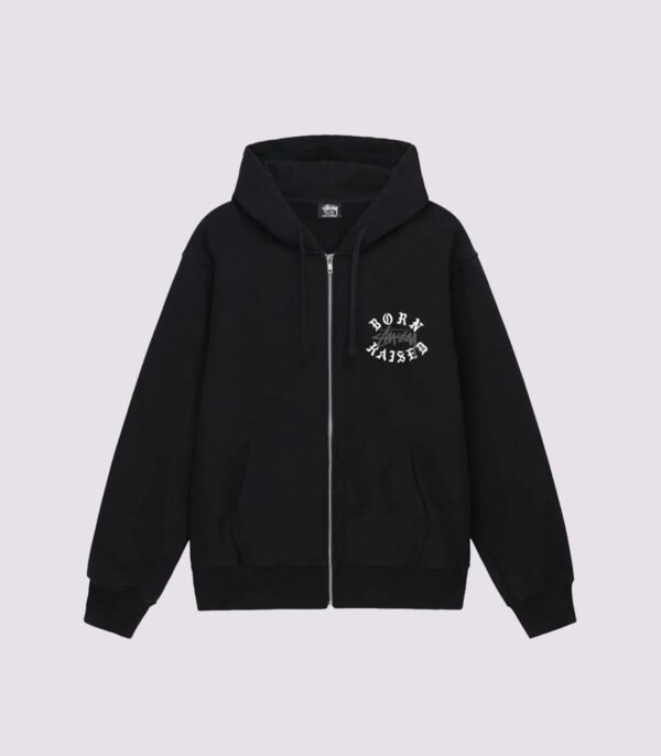 Stussy and Born Raised Logo Zip Hoodie