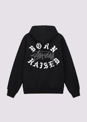 Stussy and Born Raised Logo Zip Hoodie Back
