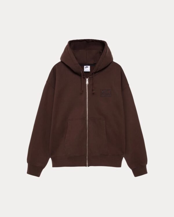 Stussy and Nike Stone Washed Hoodie Dark Cinder