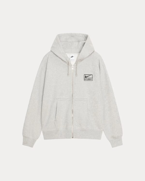 Stussy and Nike Stone Washed Hoodie Grey Heather