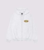 Stussy x Our Legacy Work Shop Oval Zip Hoodie Ash Heather Front