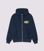 Stussy x Our Legacy Work Shop Oval Zip Hoodie Navy Front