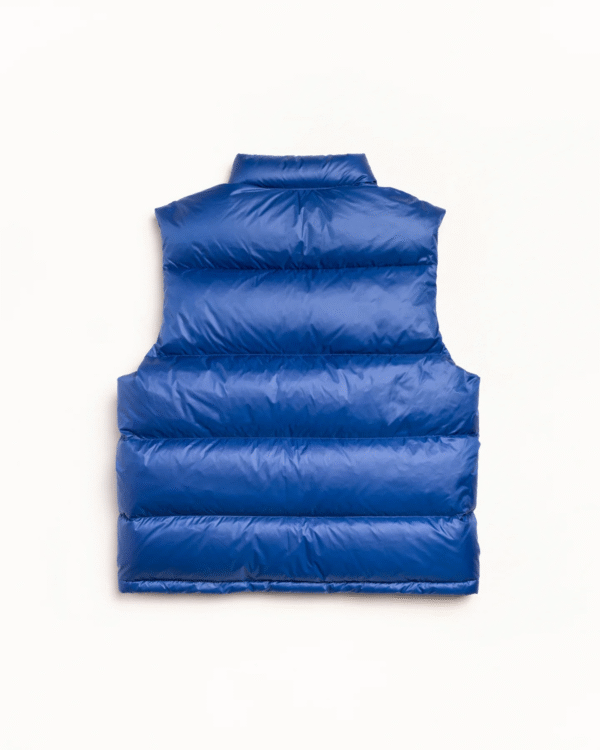 Micro Ripstop Down Puffer Vest Blue Back