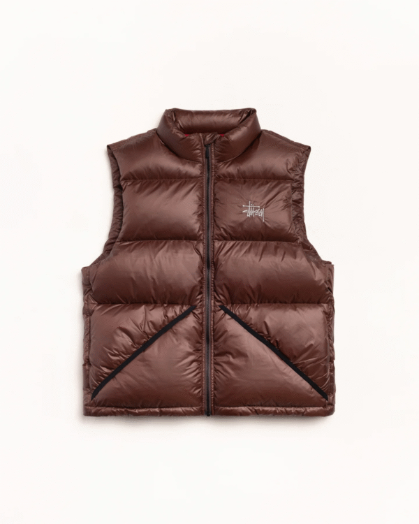 Micro Ripstop Down Puffer Vest Brown