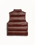 Micro Ripstop Down Puffer Vest Brown Back
