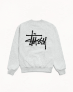 Stussy Basic Stussy Crew Sweatshirt Ash Heather Back