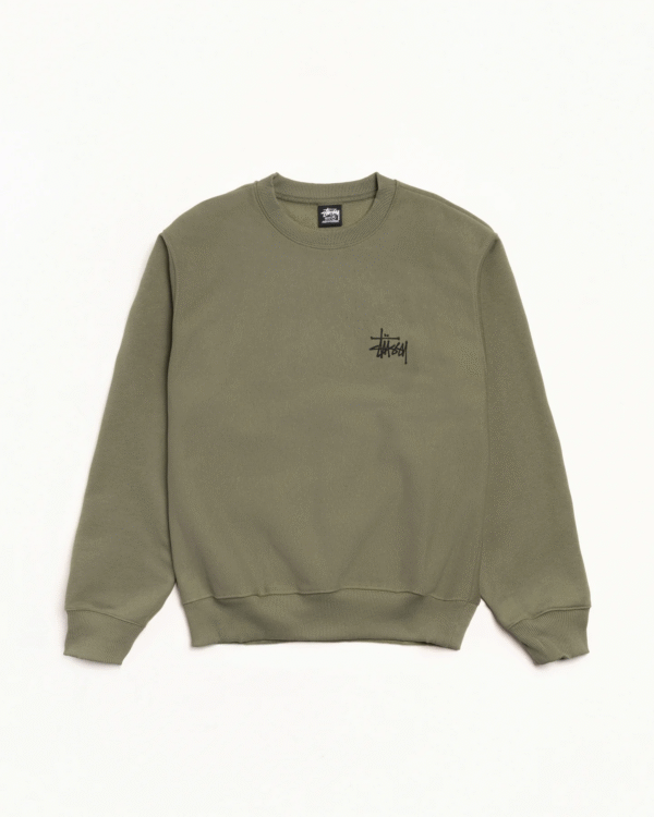 Stussy Basic Stussy Crew Sweatshirt Olive