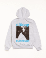 Stussy Built Tough Zip Hoodie Ash Heather Back