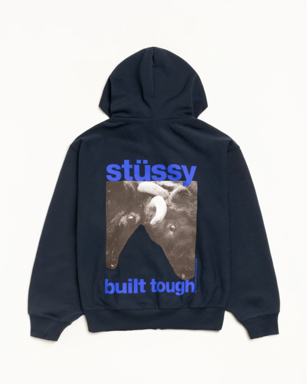 Stussy Built Tough Zip Hoodie Navy Back