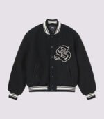 Stussy Casentino Wool Varsity Jacket FW22 Black