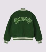 Stussy Casentino Wool Varsity Jacket FW22 Green Back
