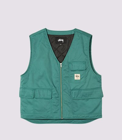 Stussy Insulated Work Vest Green Stussy Insulated Work Vest Green