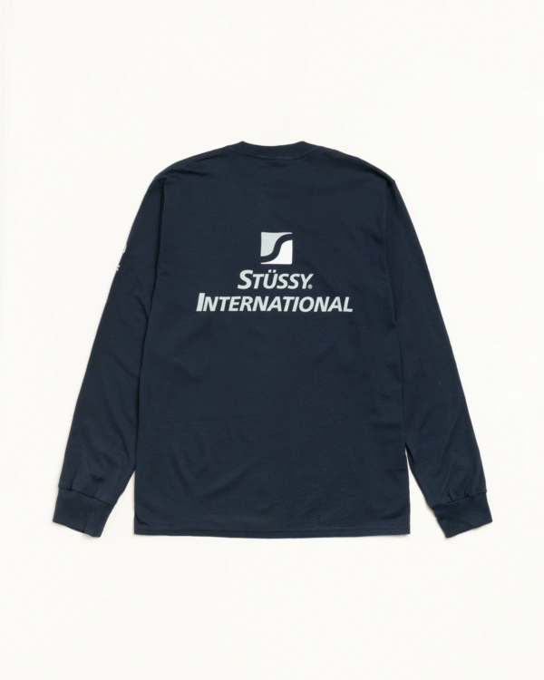 Stussy International Ls Tee Sweatshirt Navy Back