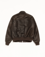 Stussy Leather Flight Jacket Dark Brown Back