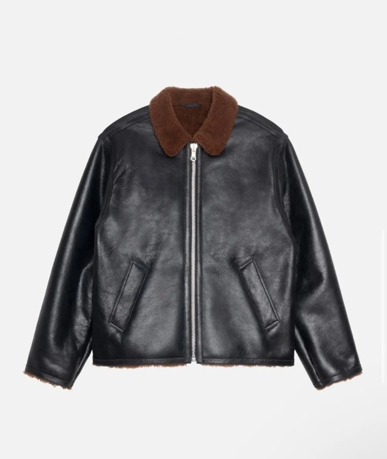 Stussy Leather Shearling Jacket Stussy Leather Shearling Jacket
