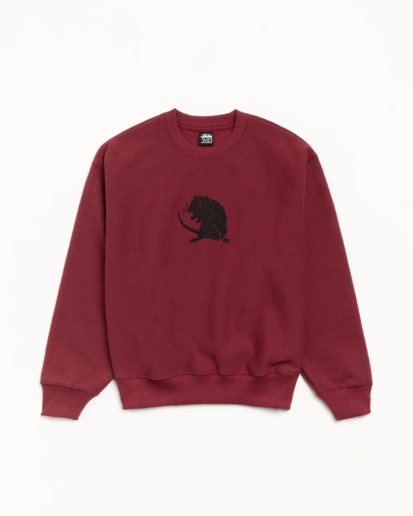 Stussy Long Range Crew Sweatshirt Maroon