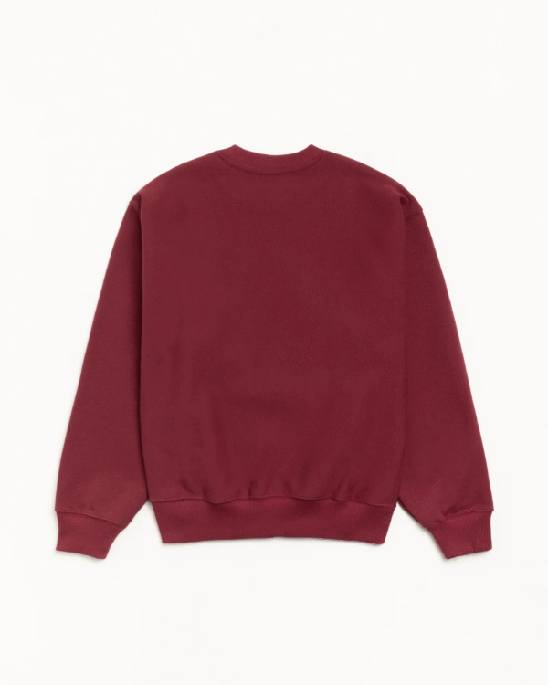 Stussy Long Range Crew Sweatshirt Maroon Back