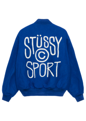 Stussy Melton Wool Varsity Jacket Back
