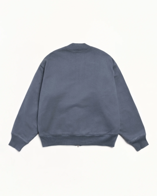 Stussy Thermal Lined Fleece Bomber Jacket Blue Back