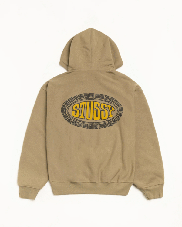 Stussy Tile Oval Hoodie Army Back