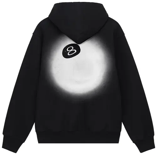 Stussy 8 Ball Fade Hoodie Black Back