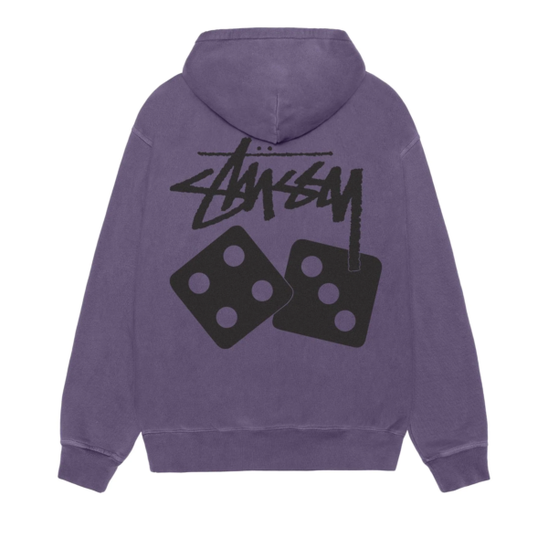 Stussy Dice Hoodie Pigment Dyed Purple Back